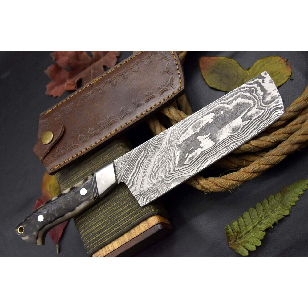 115 Handmade Damascus Steel Chef Knife  Full Tang Kitchen Hunting  Camping Knife 2