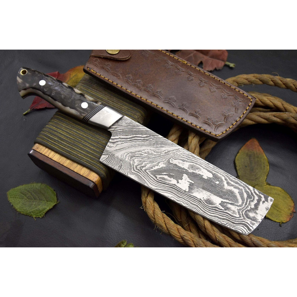 115 Handmade Damascus Steel Chef Knife  Full Tang Kitchen Hunting  Camping Knife 0