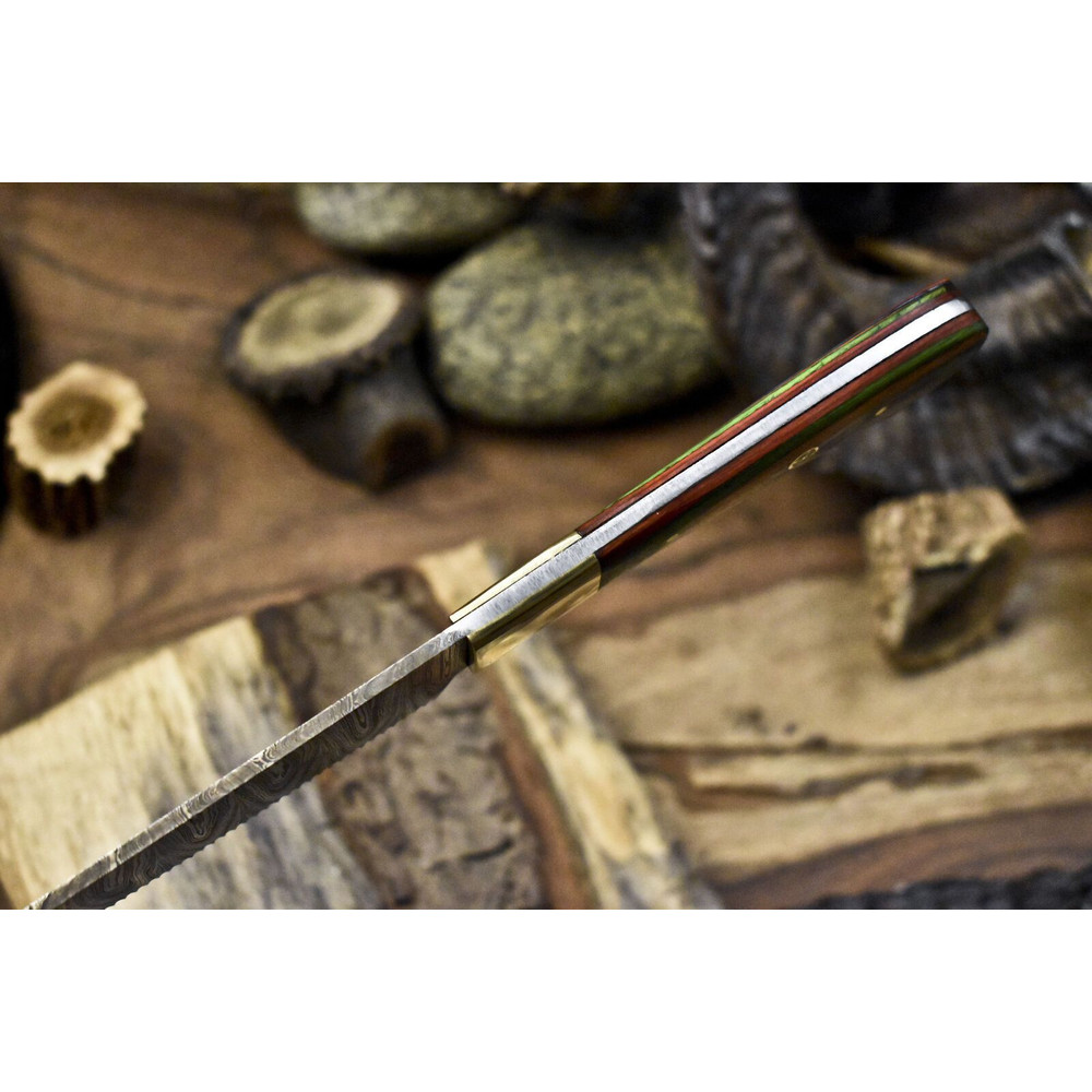 Custom Handmade Damascus Chef Knife  Professional Kitchen Knife With Natural Wood Handle 2