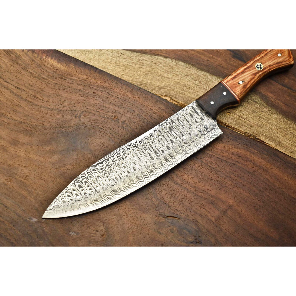 Custom Handmade Damascus Steel Chef Knife  Full Tang Sport Knife  384 Layer Forged Blade 2