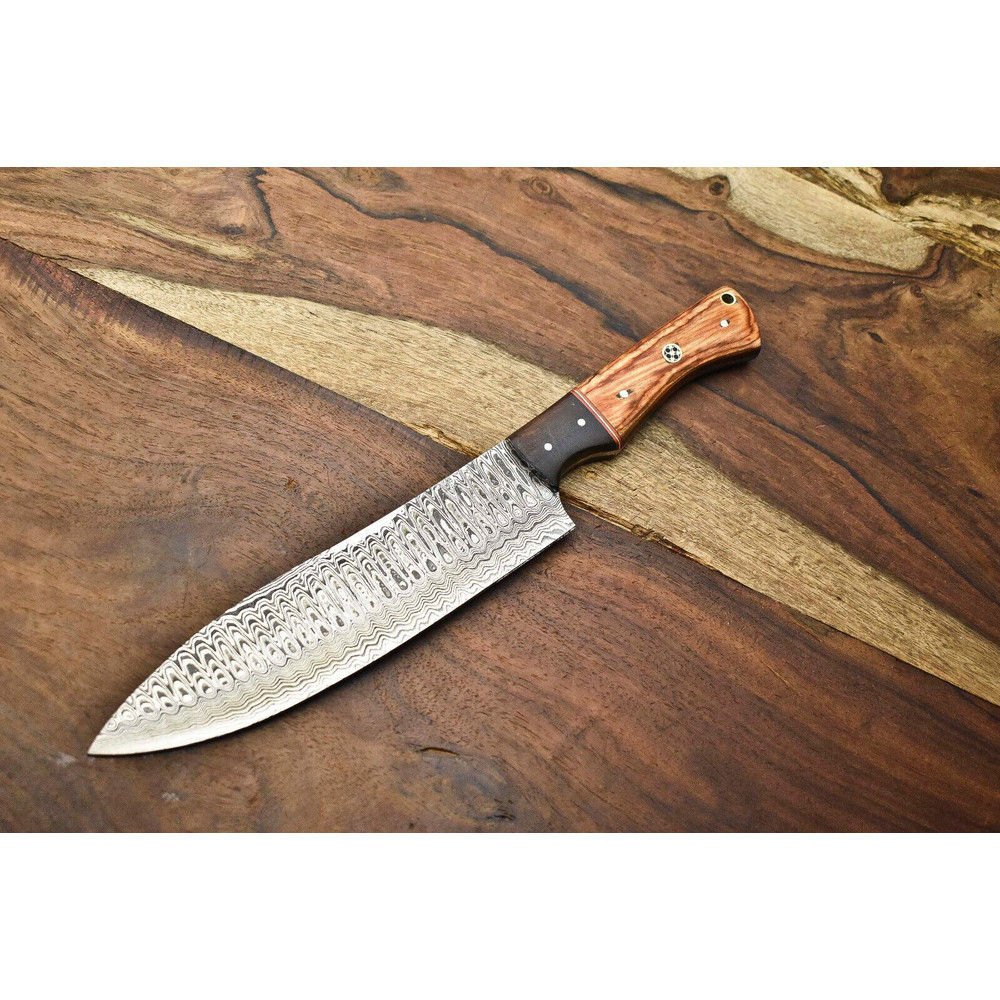 Custom Handmade Damascus Steel Chef Knife  Full Tang Sport Knife  384 Layer Forged Blade 0