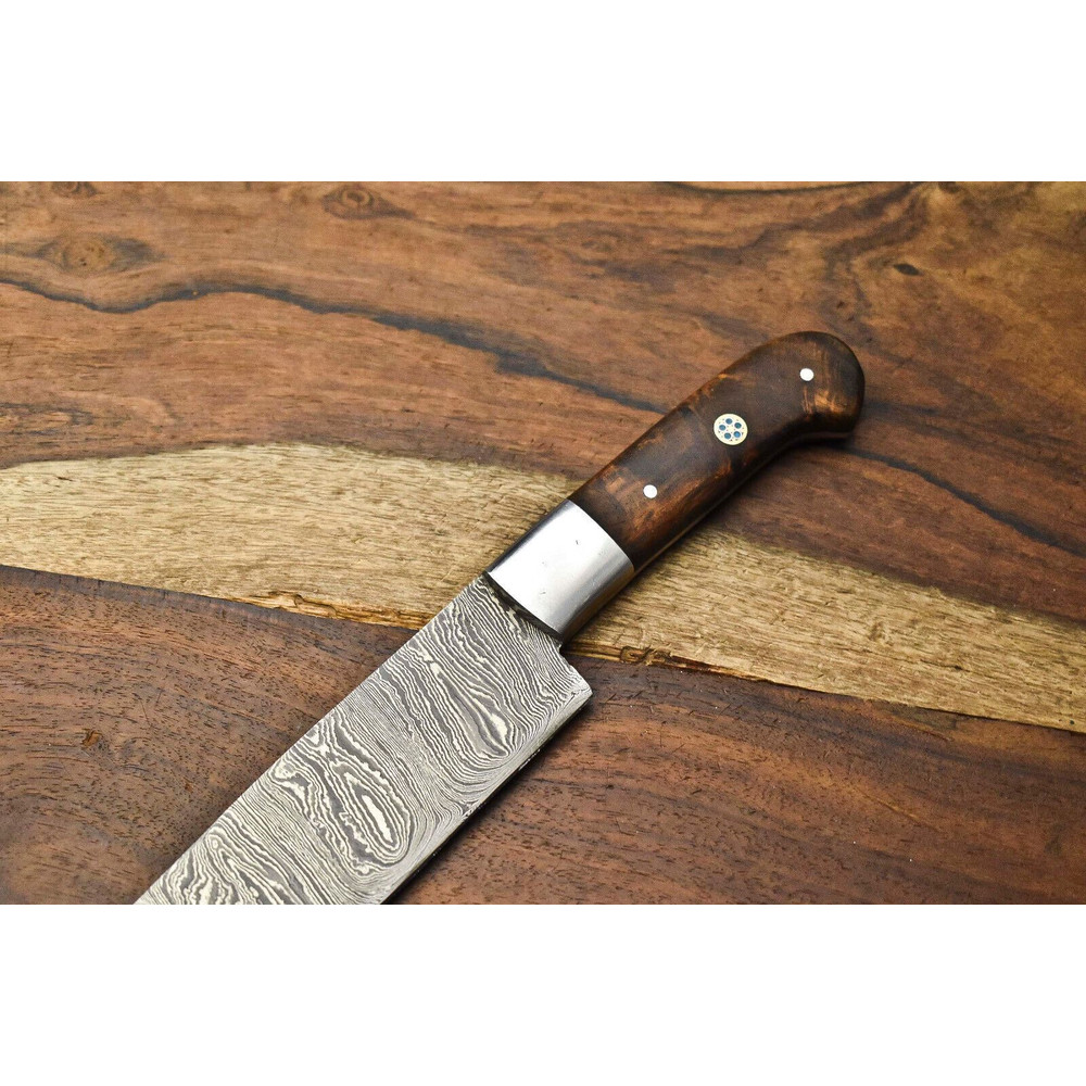 Hand Forged Damascus Steel Chef Knife  Full Tang Handmade Kitchen  Sport Knife 1