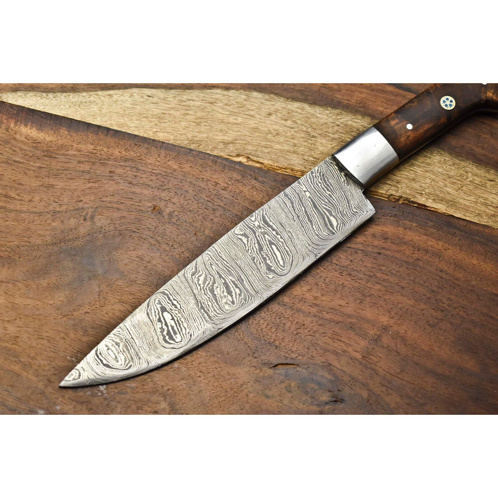 Hand Forged Damascus Steel Chef Knife  Full Tang Handmade Kitchen  Sport Knife 2