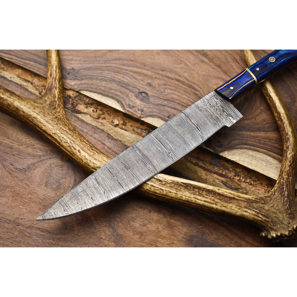 130 Handmade Damascus Steel Chef Knife  Full Tang Kitchen Knife  Custom Forged 384 Layer Blade 2