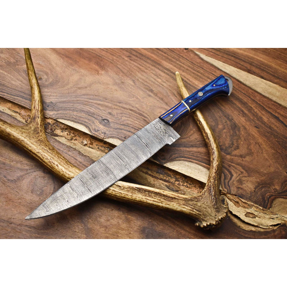 130 Handmade Damascus Steel Chef Knife  Full Tang Kitchen Knife  Custom Forged 384 Layer Blade 0