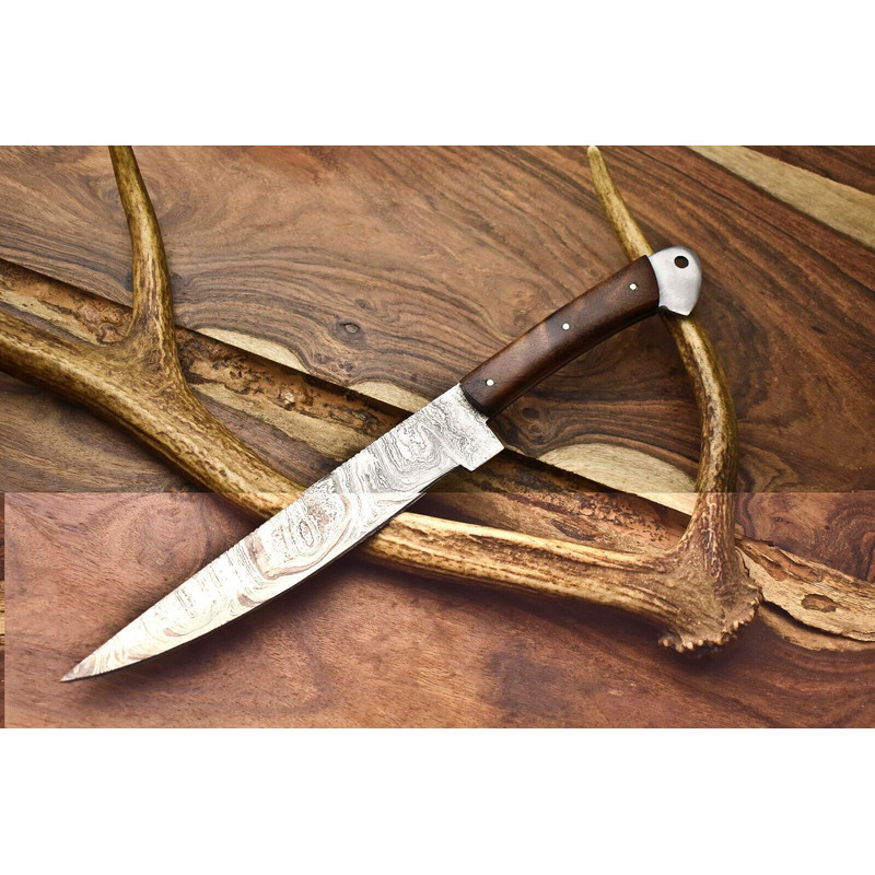 12 Forged Damascus Steel Chef Knife  Handcrafted Kitchen Knife With Brass Bolster 0
