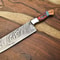 Luxury Damascus Steel Kitchen Knife Handmade Full Tang 12 Inch Chef Knife 0