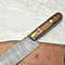Custom Damascus Steel Chef Knife  12 Inch Forged Blade With Brass  Wood Handle 1