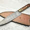 Custom Damascus Steel Chef Knife  12 Inch Forged Blade With Brass  Wood Handle 0