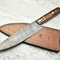 Custom Damascus Steel Chef Knife 12 Inch Forged Blade With Brass Wood Handle 0