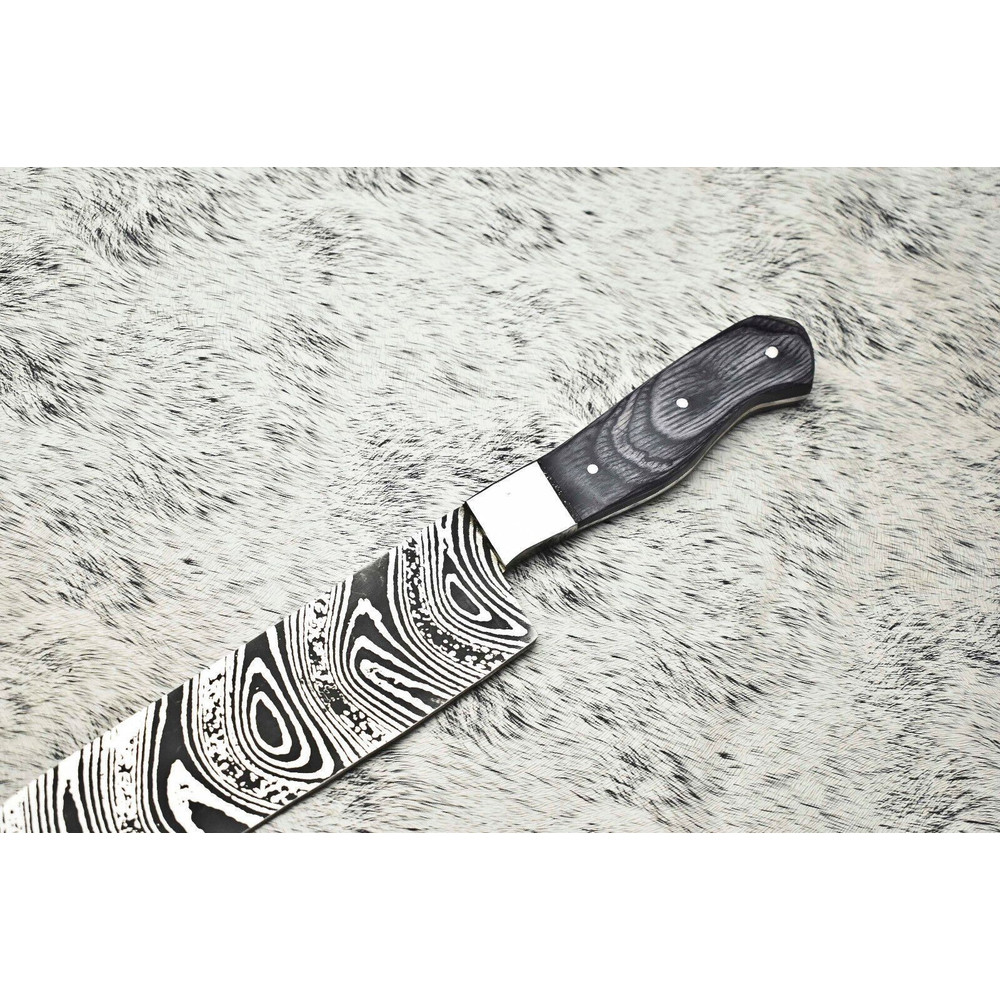 Unique 12 Inch Handmade Damascus Steel Knife  Professional Chef Kitchen Blade 1
