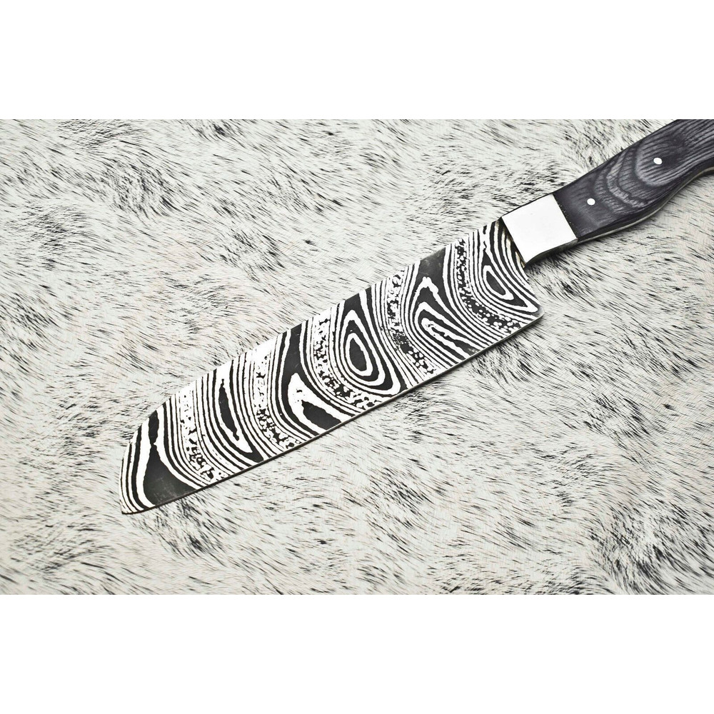 Unique 12 Inch Handmade Damascus Steel Knife  Professional Chef Kitchen Blade 2