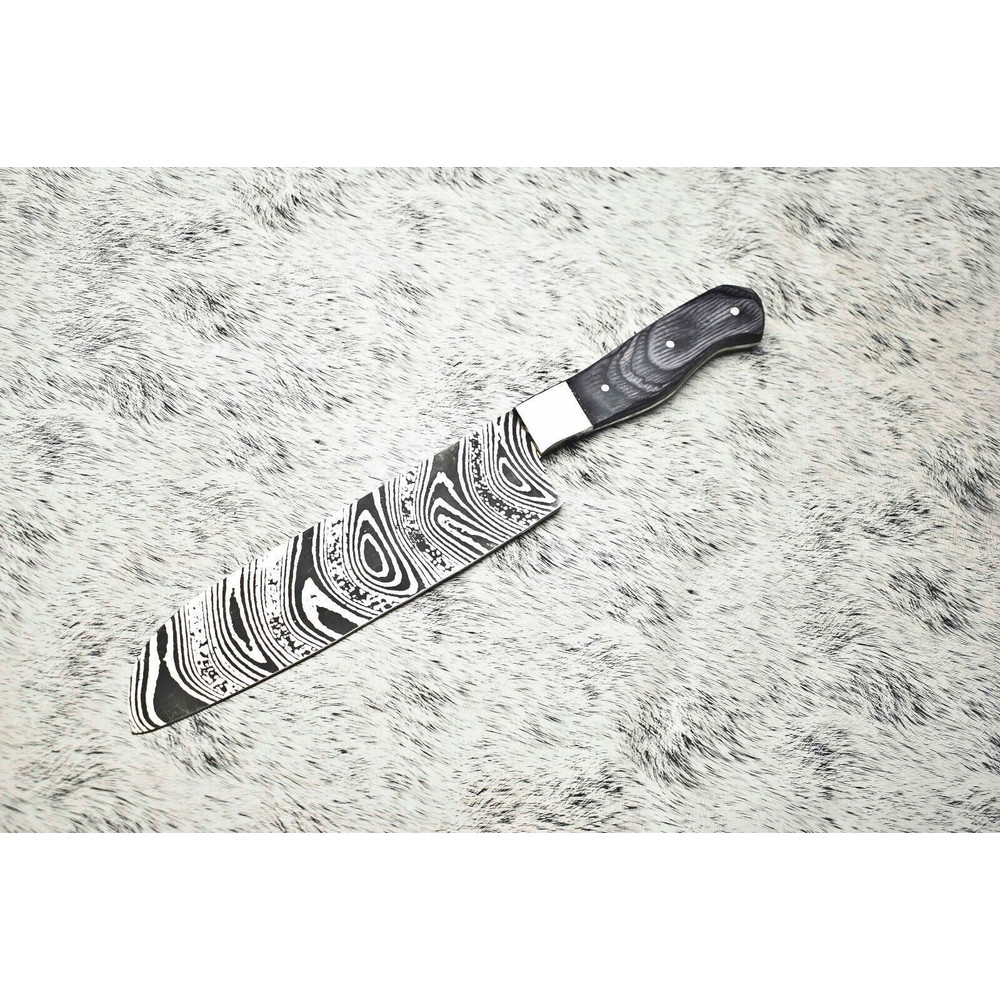 Unique 12 Inch Handmade Damascus Steel Knife  Professional Chef Kitchen Blade 0