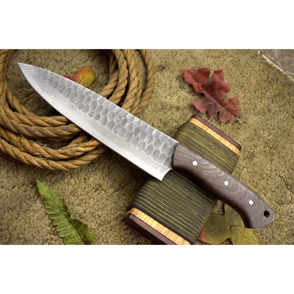 Handmade Damascus Steel 130 Chef Knife  Full Tang Kitchen Knife  Custom Forged Blade 1