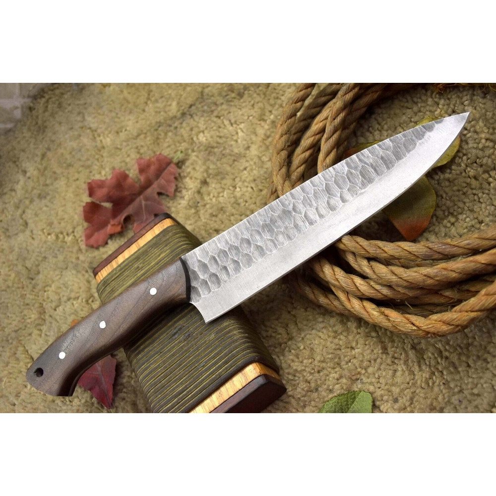Handmade Damascus Steel 130 Chef Knife  Full Tang Kitchen Knife  Custom Forged Blade 2