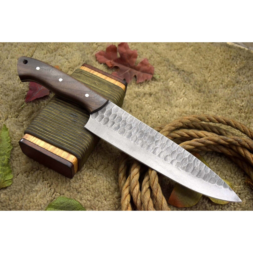 Handmade Damascus Steel 130 Chef Knife  Full Tang Kitchen Knife  Custom Forged Blade 0