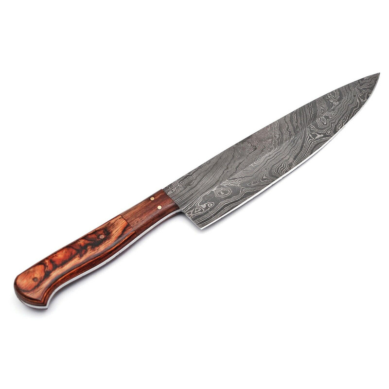 Custom Forged 13 Inch Damascus Steel Chef Knife  Handmade Kitchen Cutlery Gift 3