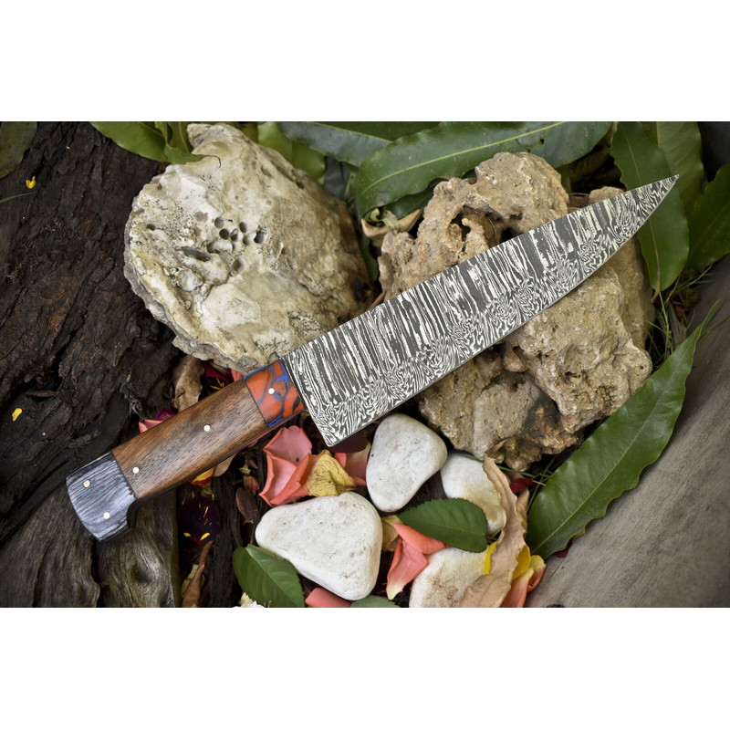 Artisan Hand Forged 13 Damascus Chef Knife  Premium Kitchen Knife Gift 3