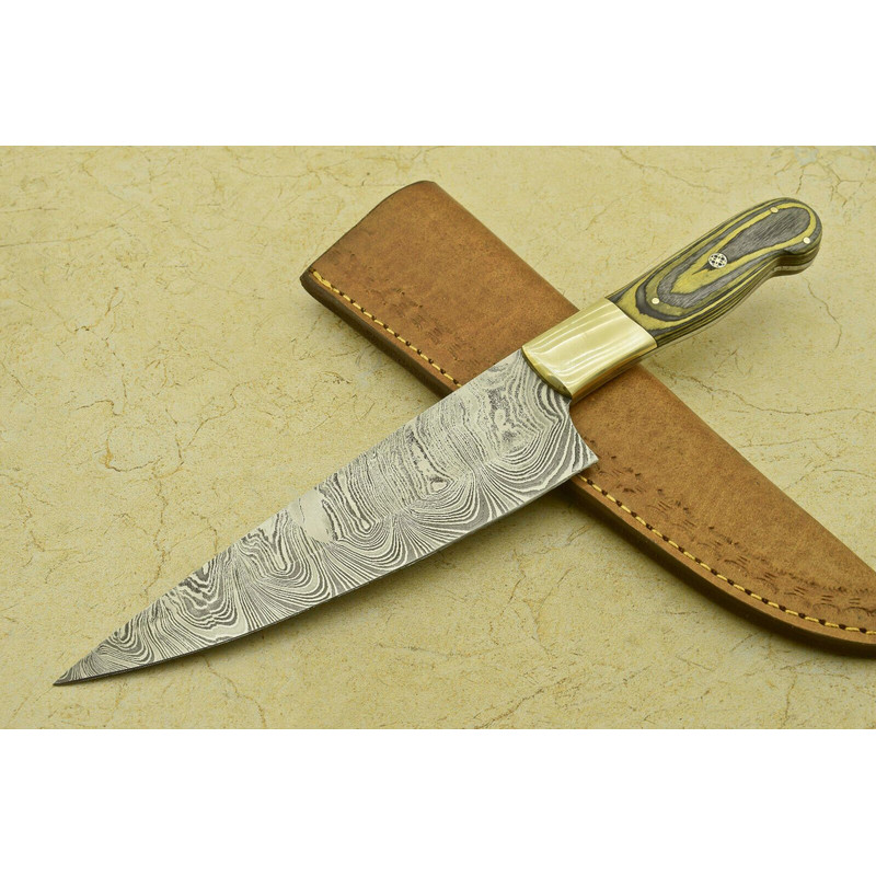 13 Hand Forged Damascus Chef Knife  Professional Kitchen  Outdoor Use 1