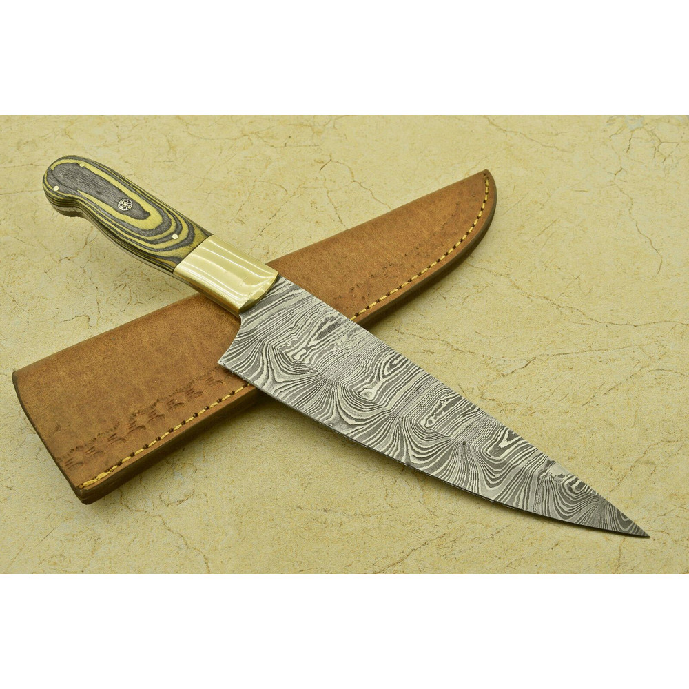 13 Hand Forged Damascus Chef Knife  Professional Kitchen  Outdoor Use 0