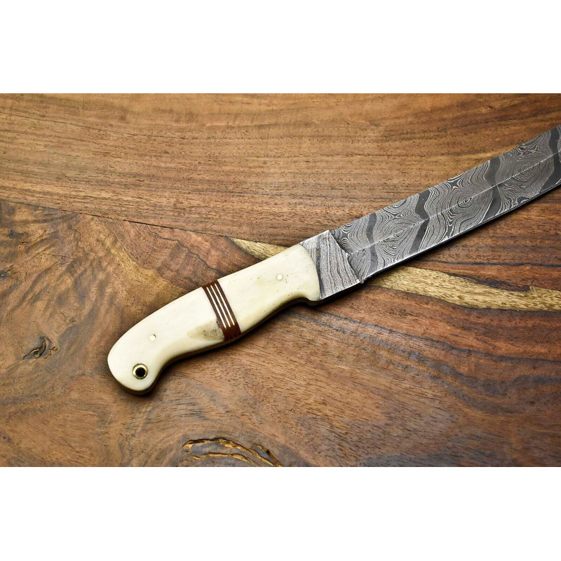 Handmade Damascus Chef Knife  Custom Forged 12 Inch Kitchen Knife 2