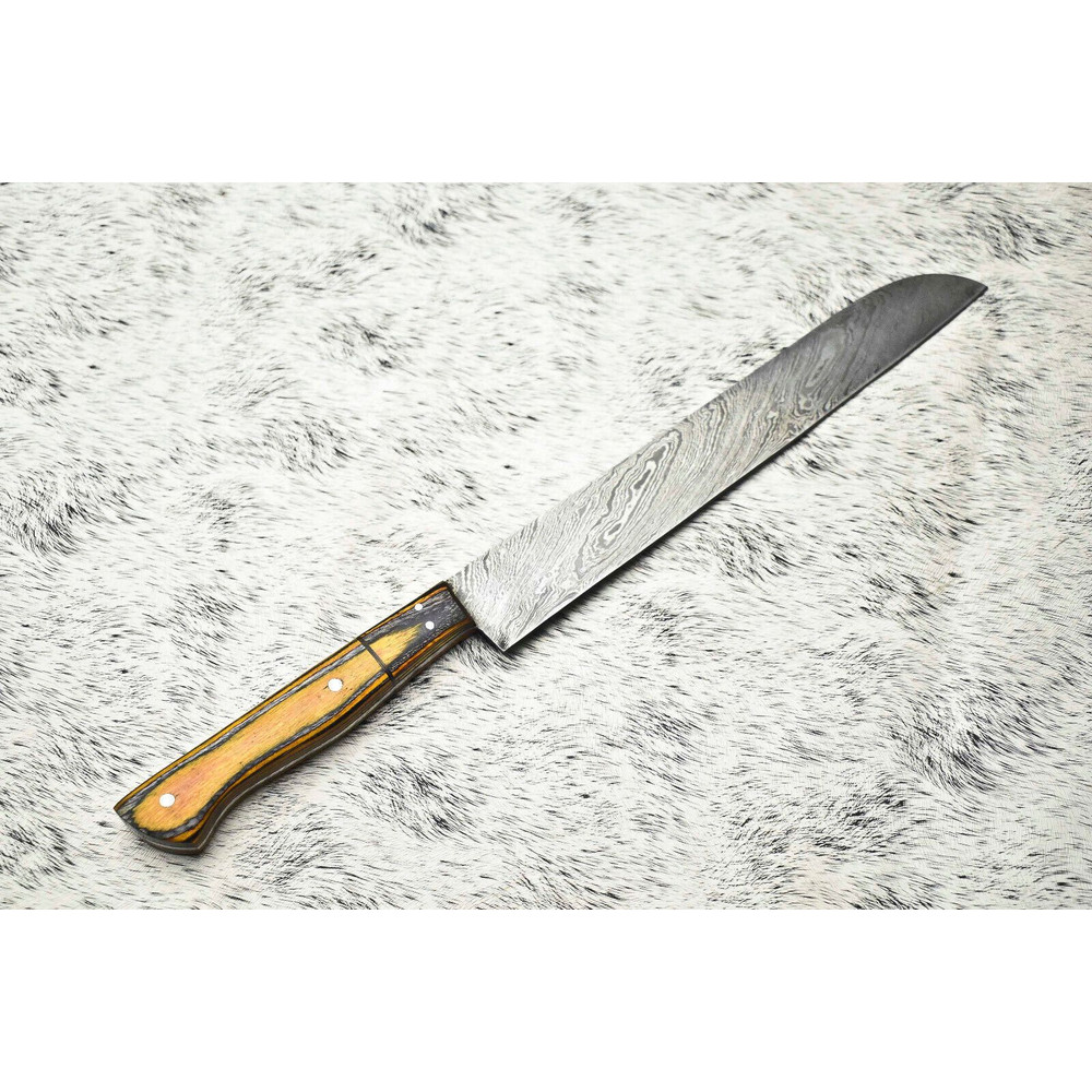 Handmade Damascus Steel Chef Knife  Full Tang Kitchen Knife  384 Layer Forged Blade 3