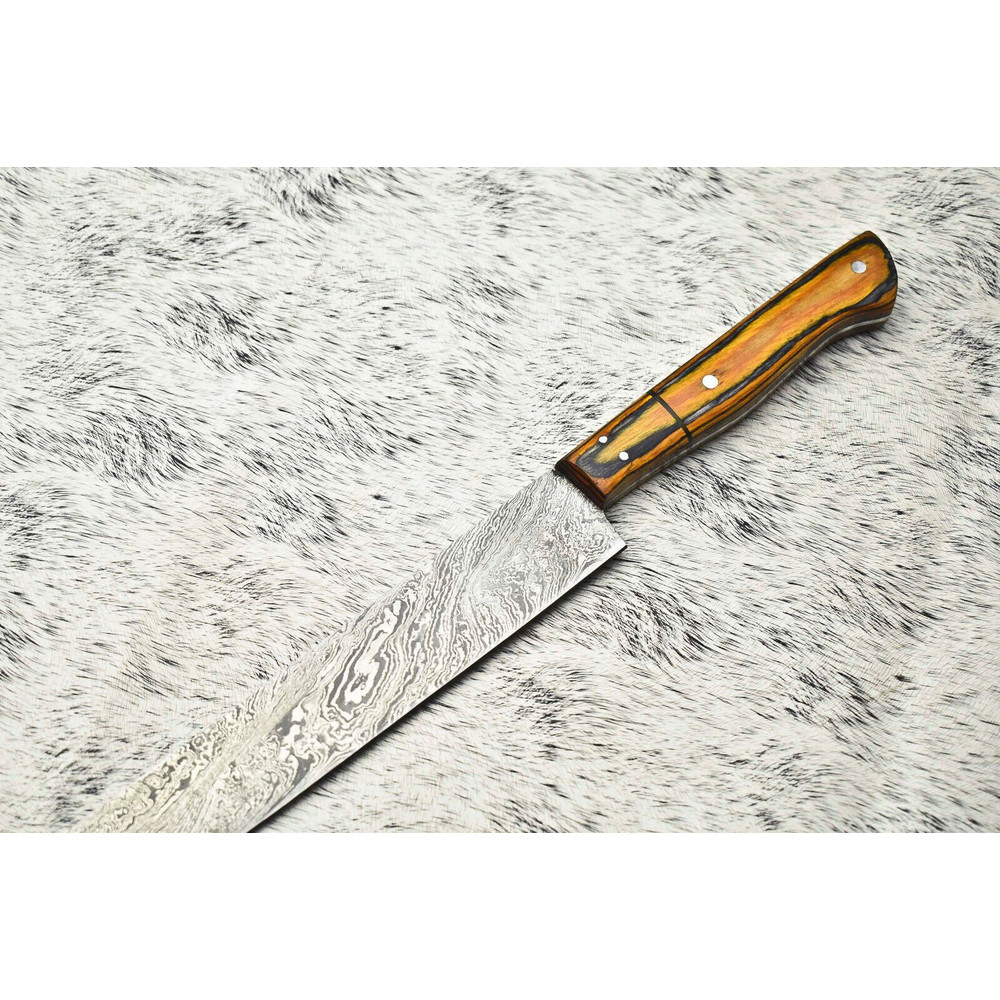 Handmade Damascus Steel Chef Knife  Full Tang Kitchen Knife  384 Layer Forged Blade 1
