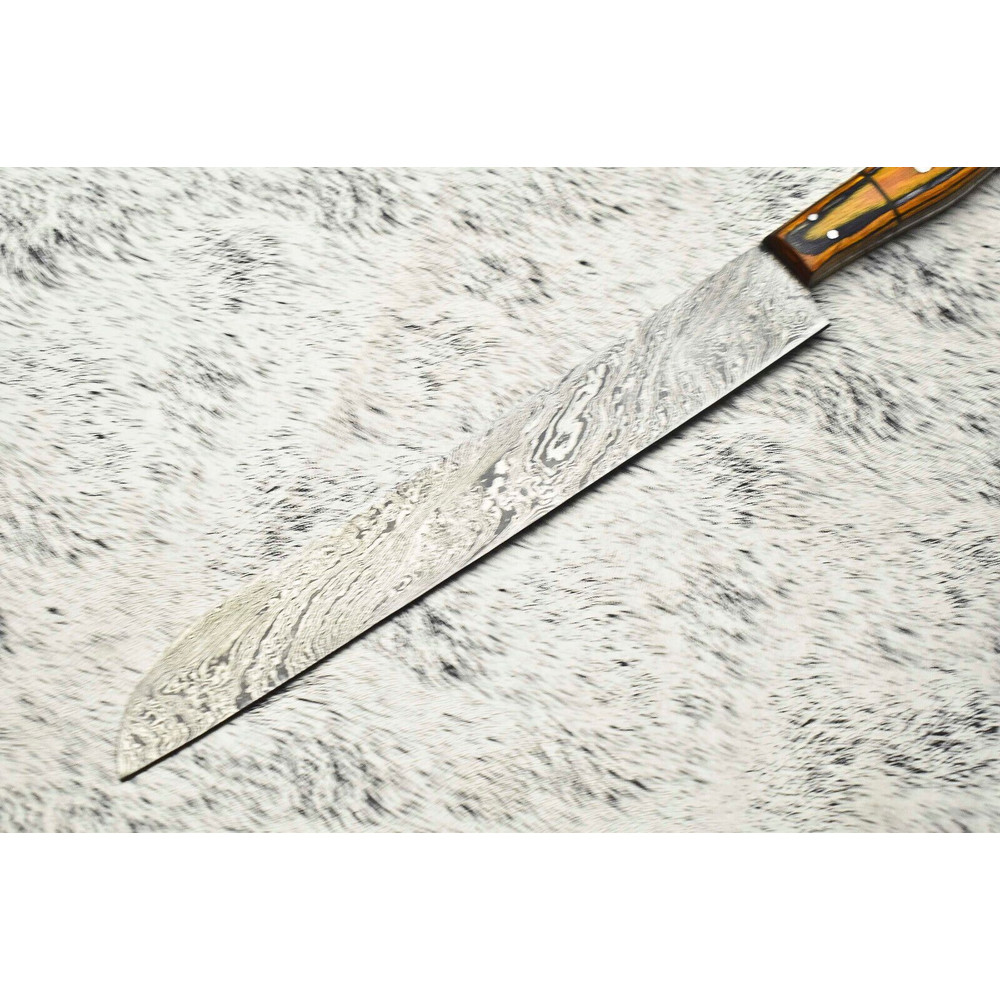 Handmade Damascus Steel Chef Knife  Full Tang Kitchen Knife  384 Layer Forged Blade 2