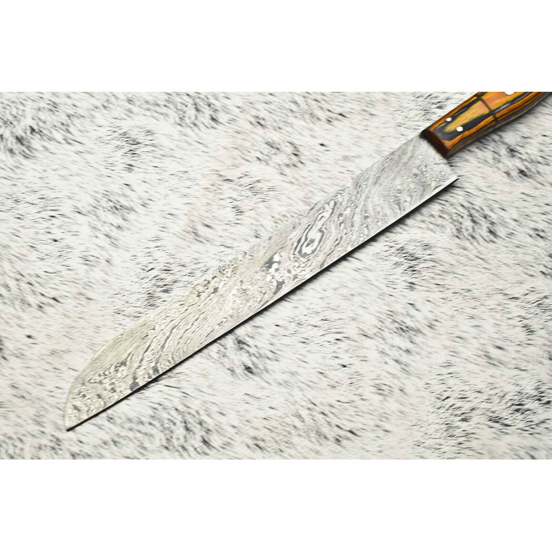 Handmade Damascus Steel Chef Knife  Full Tang Kitchen Knife  384 Layer Forged Blade 2