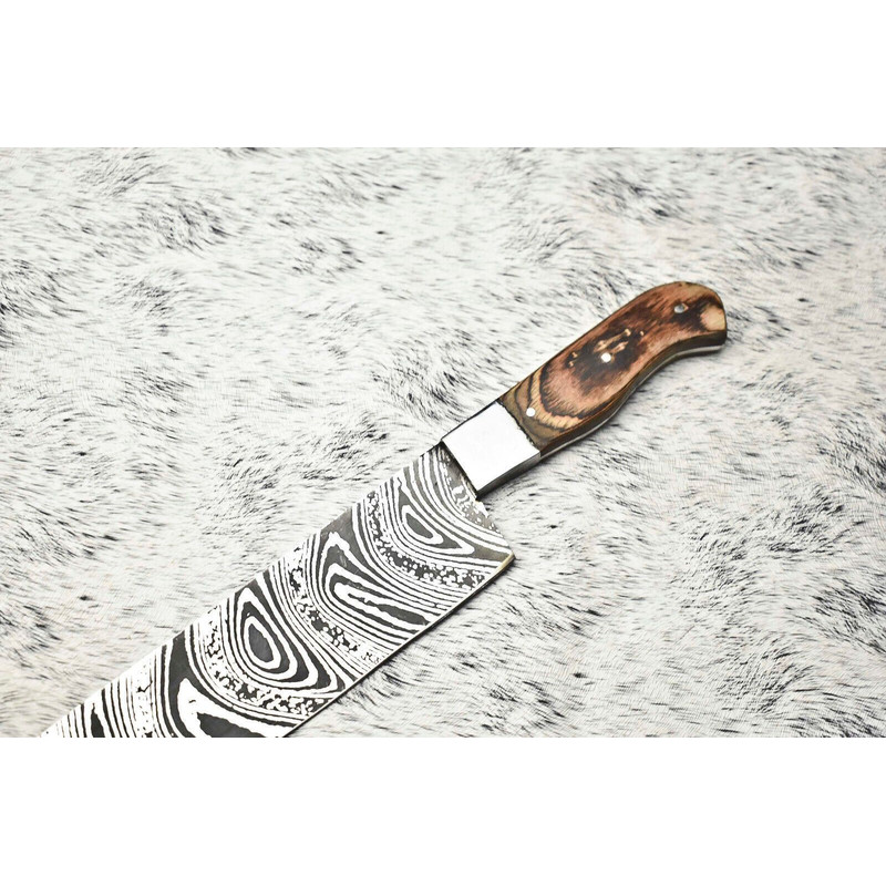 Handcrafted Damascus Steel Kitchen Knife  Full Tang Chef Knife  100 Handmade 1