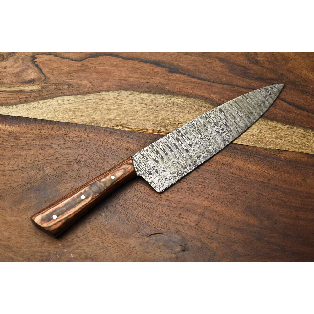Handmade Damascus Steel Cooking Knife With Razor Sharp Edge 0