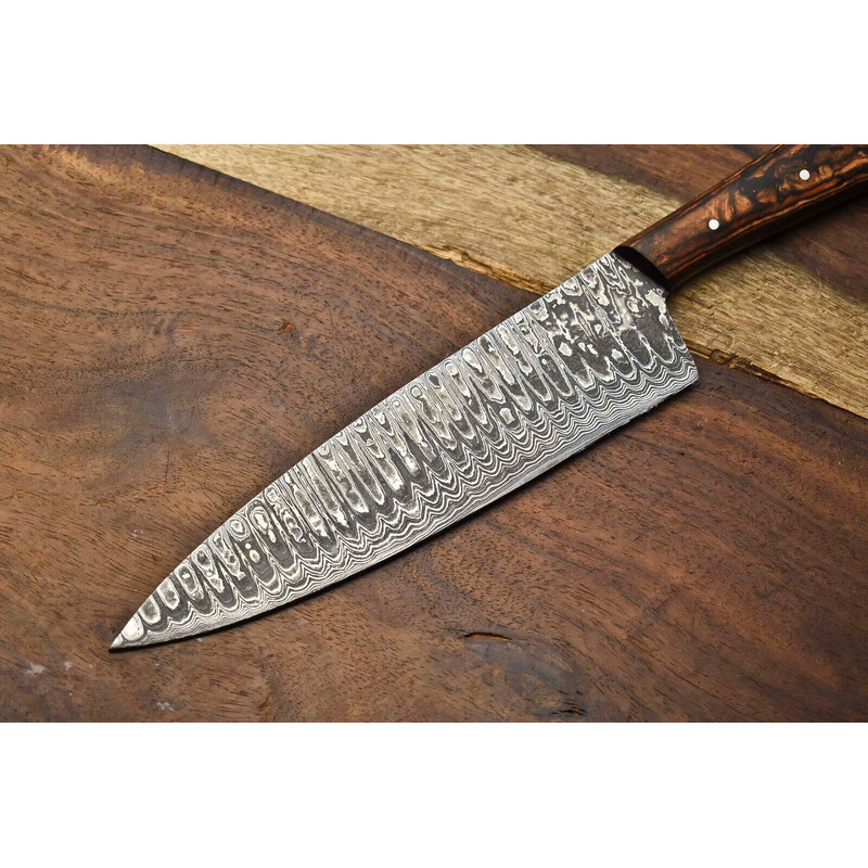 Handmade Damascus Steel Cooking Knife With Razor Sharp Edge 2