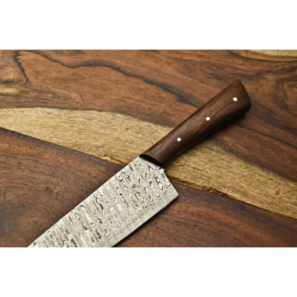 Authentic Hand Forged Damascus Steel Chef Knife With Hardwood Handle 1