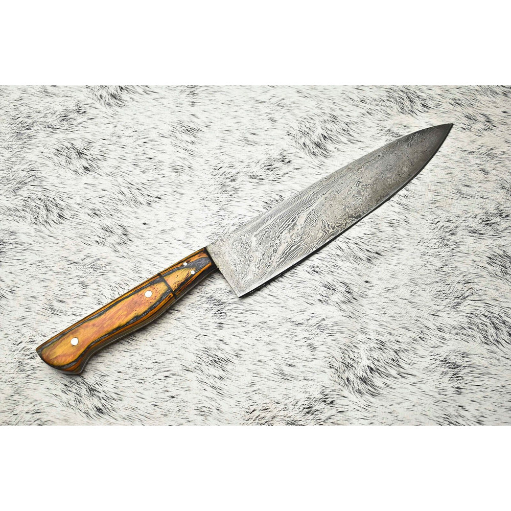 Custom Handmade Damascus Chef Knife  Professional Culinary Kitchen Tool 3