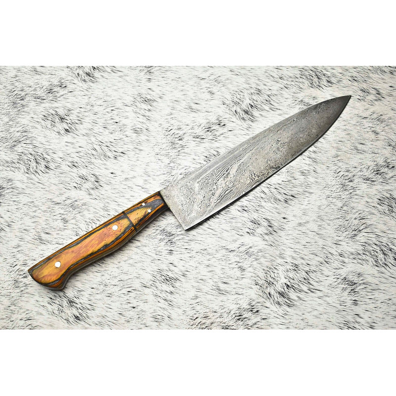 Custom Handmade Damascus Chef Knife  Professional Culinary Kitchen Tool 3