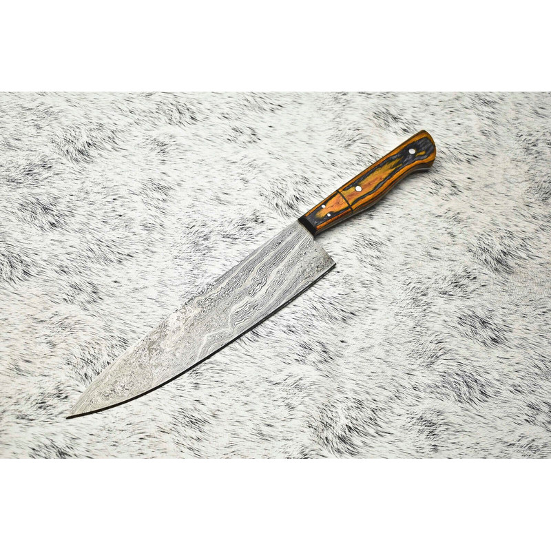 Custom Handmade Damascus Chef Knife  Professional Culinary Kitchen Tool 0