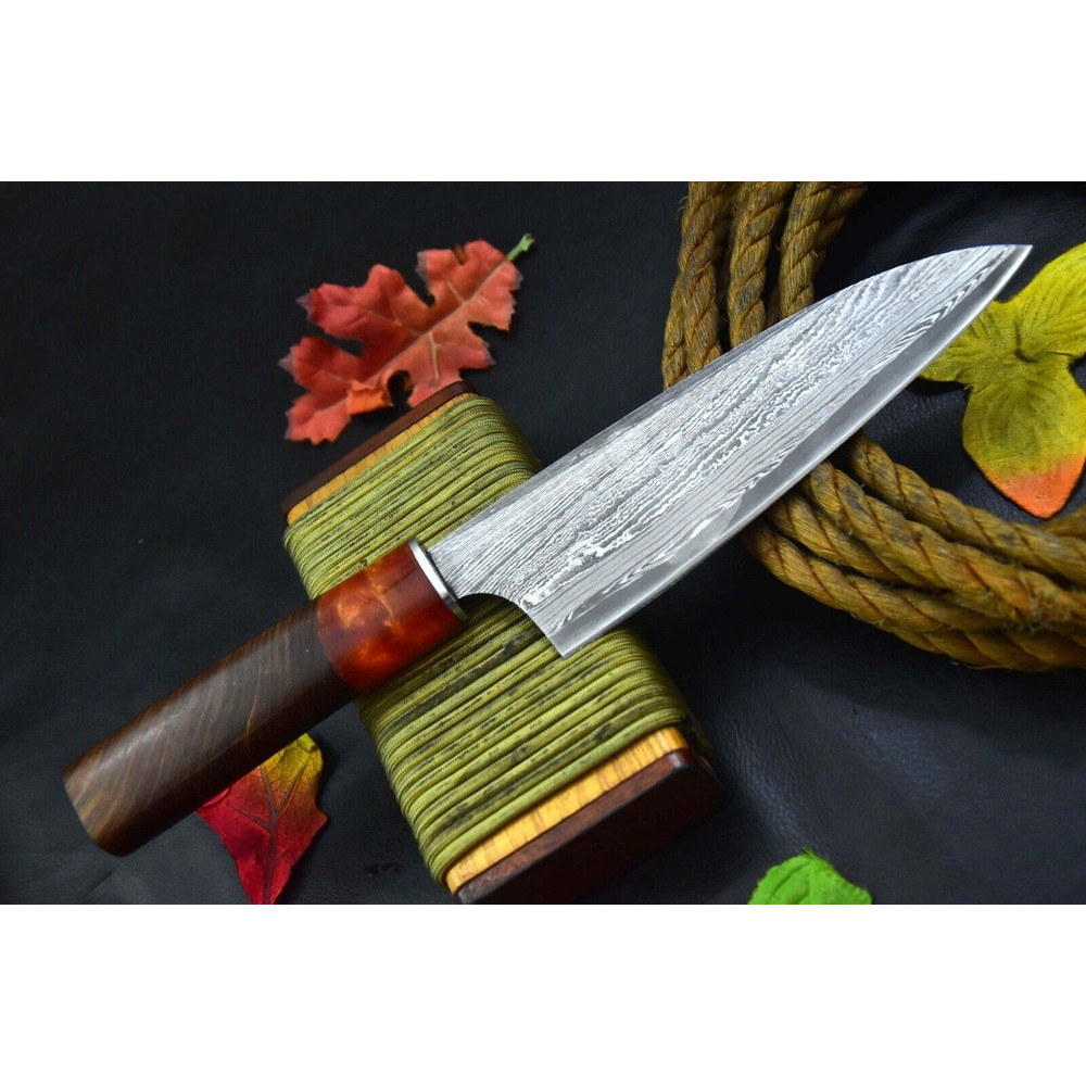 Elegant Handmade Damascus Steel Chef Knife  Durable Professional Blade 2
