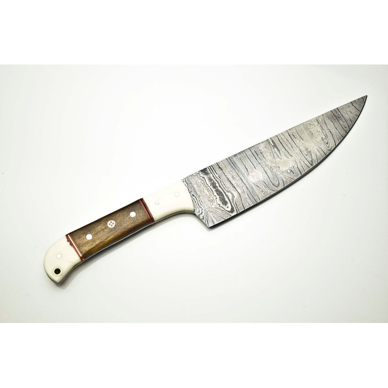 Authentic Forged Damascus Steel Chef Knife  Premium Culinary Kitchen Tool 4