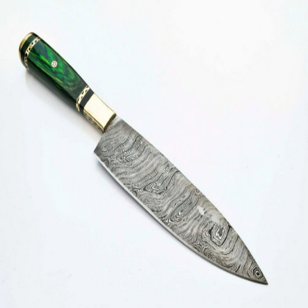 13 Handmade Damascus Steel Chef Knife  Full Tang Kitchen  Camping Knife W Sheath 1