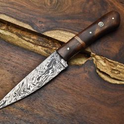 8" handmade damascus steel chef knife | full tang kitchen cooking knife