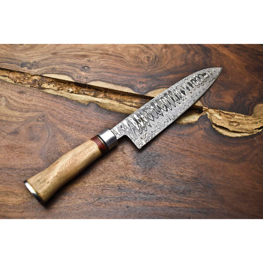 Custom 12 Damascus Steel Kitchen Chef Knife  Hand Forged Cooking Blade 3