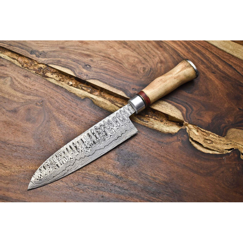 Custom 12 Damascus Steel Kitchen Chef Knife  Hand Forged Cooking Blade 0