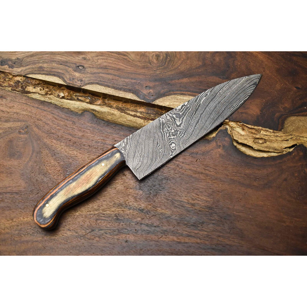 Professional 12 Damascus Steel Chef Knife  Handmade Kitchen Blade 3