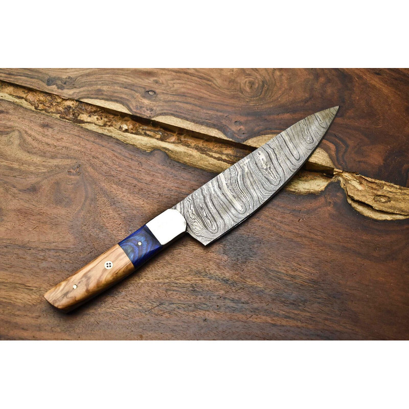 12 Damascus Steel Kitchen Knife  Handmade Chef Cooking Blade 3