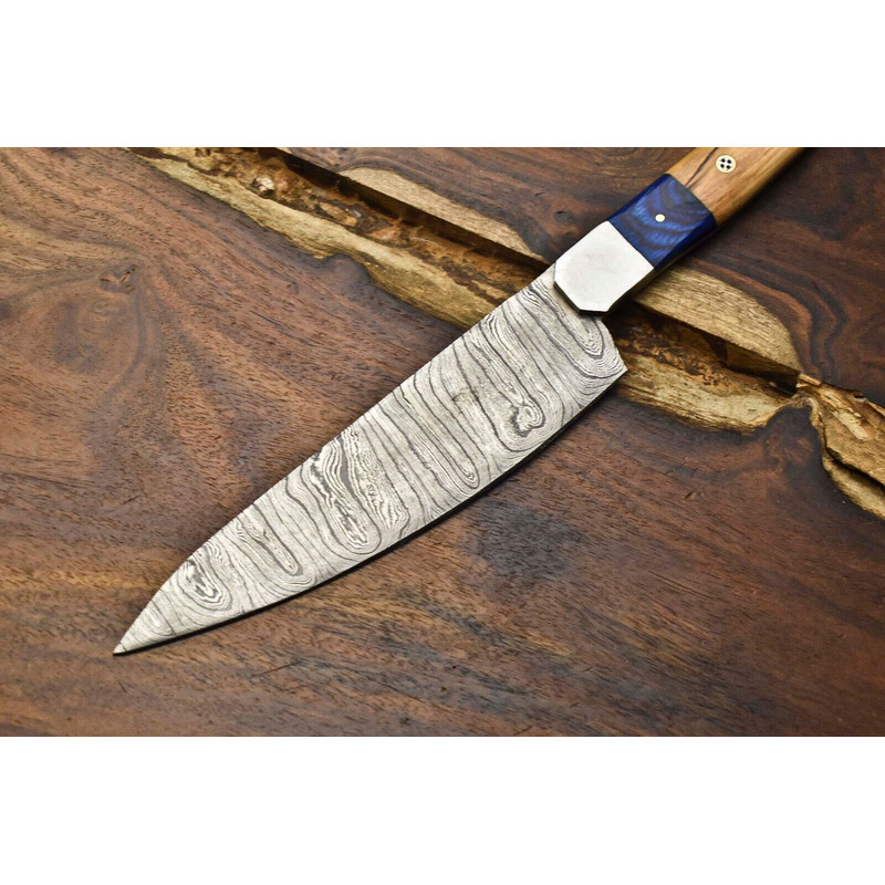12 Damascus Steel Kitchen Knife  Handmade Chef Cooking Blade 2