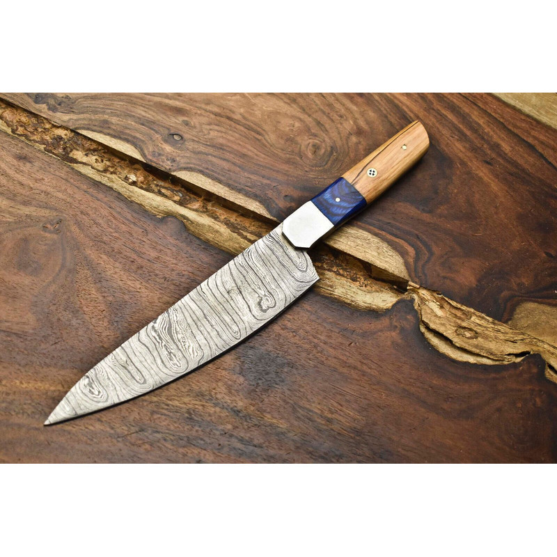 12 Damascus Steel Kitchen Knife  Handmade Chef Cooking Blade 0