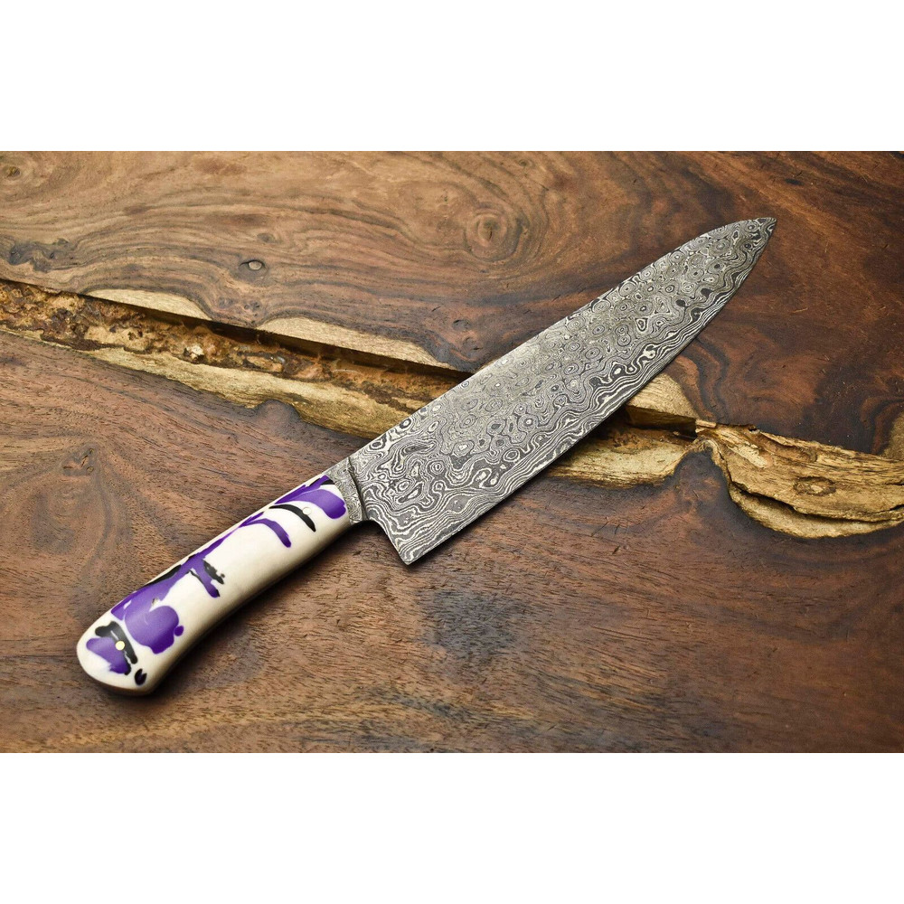 12 Inch Handmade Damascus Chef Knife  Premium Full Tang Forged Kitchen Knife 3
