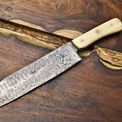 10.5" handmade damascus steel chef knife | full tang forged kitchen cooking blade