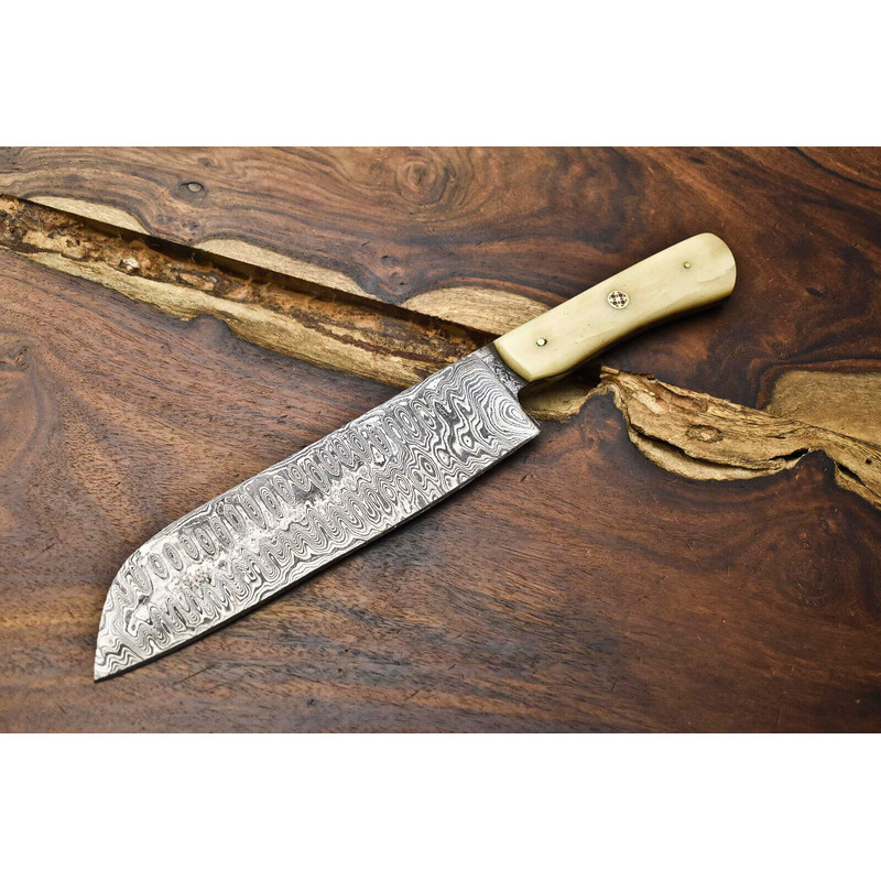 105 Handmade Damascus Steel Chef Knife  Full Tang Forged Kitchen Cooking Blade 0