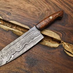 10.5 inch professional damascus steel chef knife | handmade full tang kitchen tool